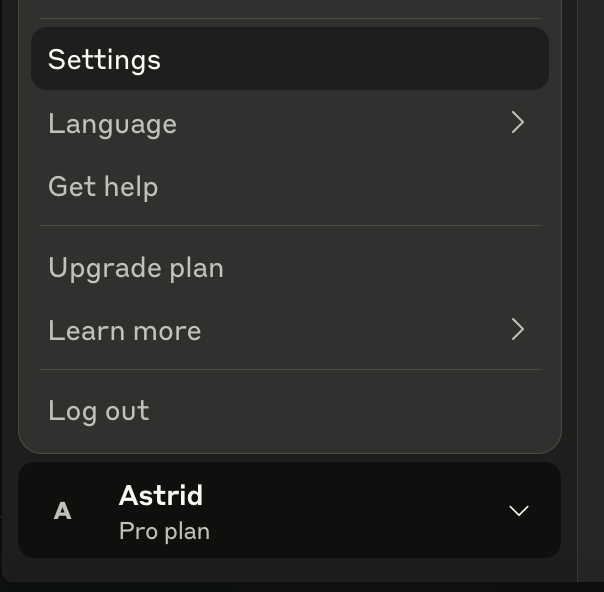 Click the Settings button in the profile