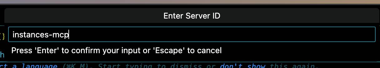 Setting the ID to instances-mcp